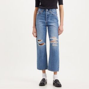 Levi’s High Waisted Ribcage Button Fly Straight Leg Jeans